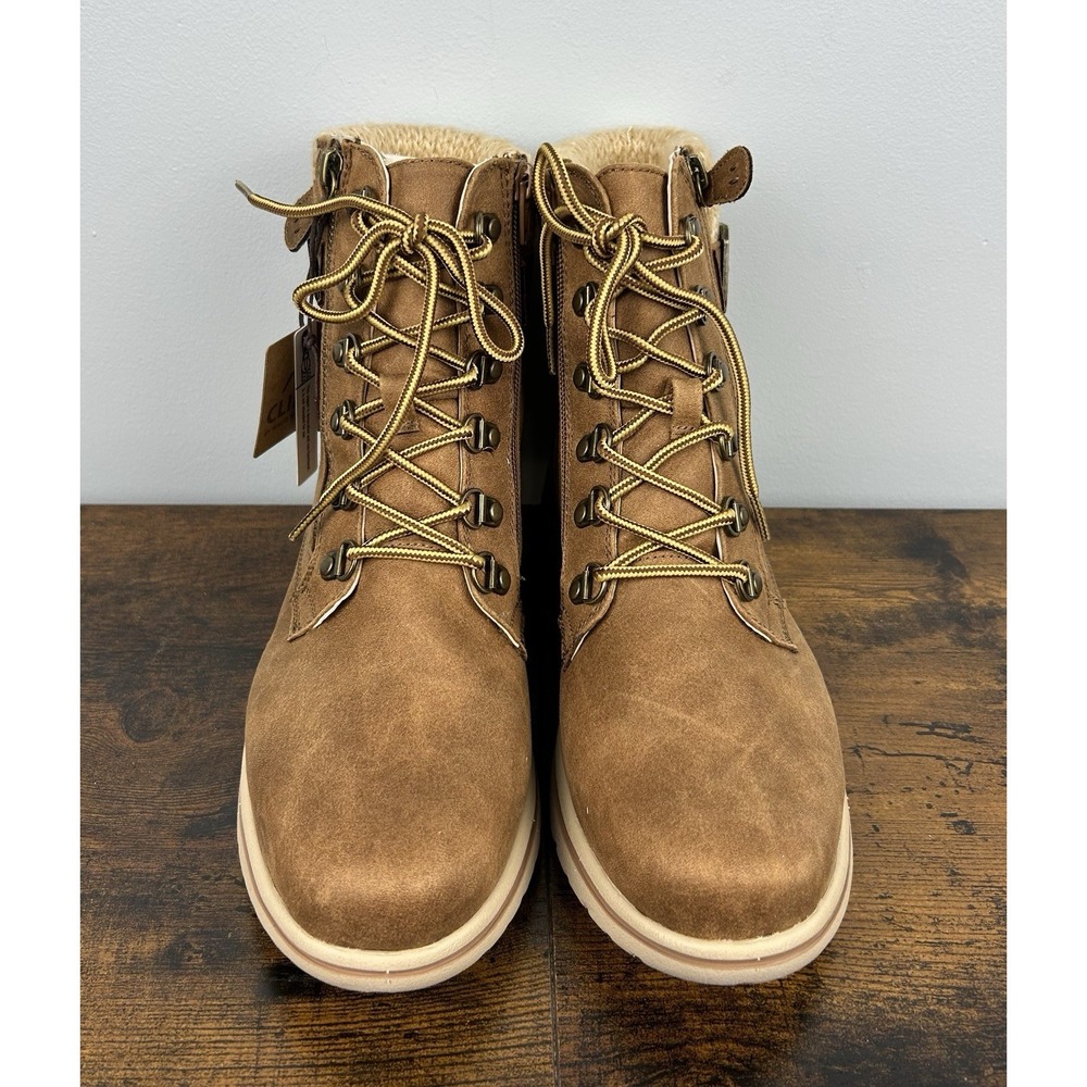NWT Cliffs by White Mountain "Hearty" Lace-Up Hiker Booties – Women's Wide Width